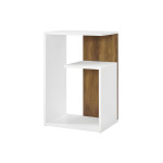 Table d’Appoint Forme G – Blanc & Effet Bois