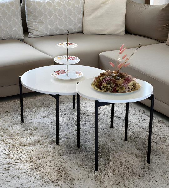 Ensemble de Tables Basses OSCAR – Blanc